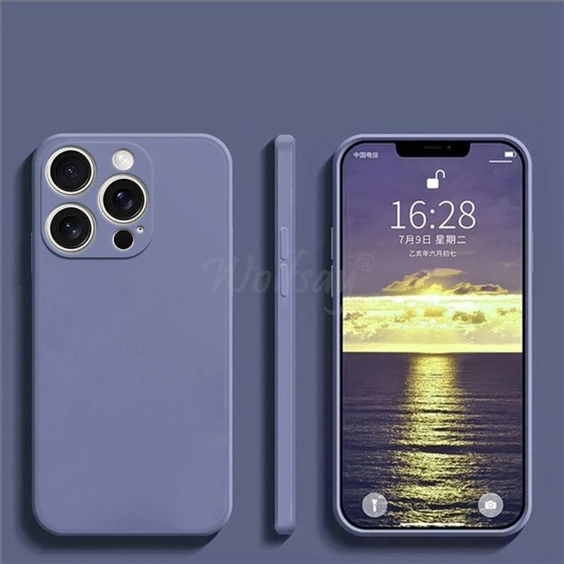 For 16 Pro Max Case Liquid Silicone Original Plain Rubber TPU Protector Case for 16 Pro Max Cover TPU Shockproof