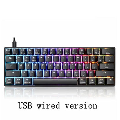 GK61 Mechanical Keyboard 60% SK61 Optical Hot Swappable RGB Mini Bluetooth Wireless Gaming Keyboards for Gamers Desktop