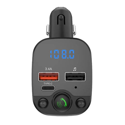 Wireless FM Radio Kit Bluetooth 5.0 Car FM Transmitter Fast Colorful Charger and with Play MP3 Modulator Handsfree Ambient